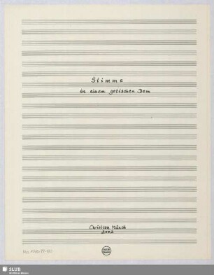 Stimme in einem gotischen Dom - Mus.15480-ZZ-530 : Mezzo-S, Bariton