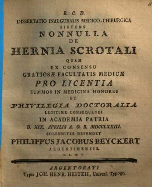 Nonnulla de hernia scrotali