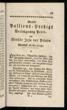 99-120, Sechste Passions-Predigt