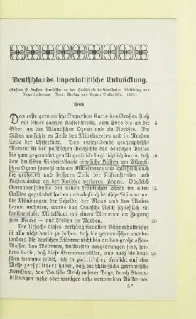 Deutschlands imperialistische Entwicklung