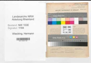 Entnazifizierung Hermann Wiecking , geb. 26.10.1898 (Firmenmitinhaber)
