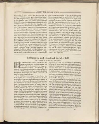 Lithographie und Steindruck im Jahre 1911