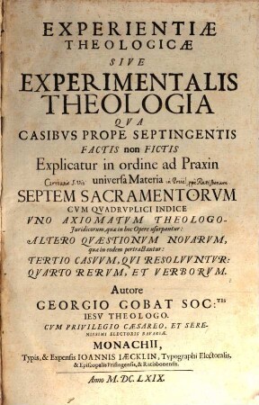 Experientiae theologicae