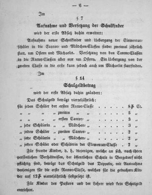 §7 Aufnahme und Versetzung der Schulkinder
