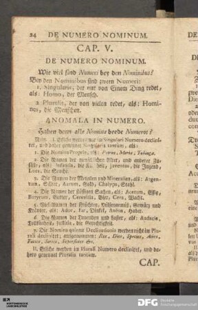 Cap. V. De Numero Nominum