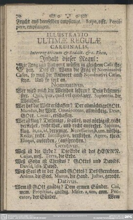 Illustratio Ultimae Regulae Cardinalis. Interrogativum & Reddit. &c. Rhen.