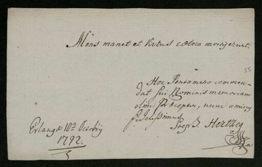 Stephan Hertzeg , Erlangen, 10.10.1792