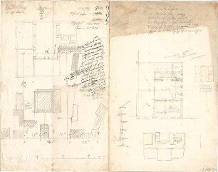 Thiersch, August ; München - Nymphenburg; Knabenschule, Projekt - Grundrisse