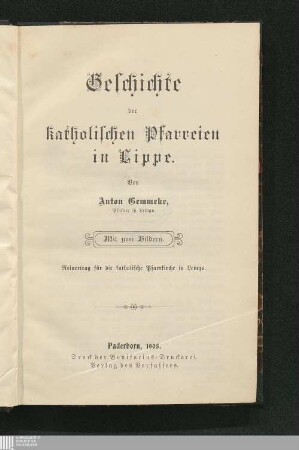 Geschichte der katholischen Pfarreien in Lippe
