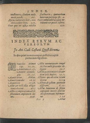 Index Rerum Ac Verborum In Ant. Guib. Costani Quaest. librum