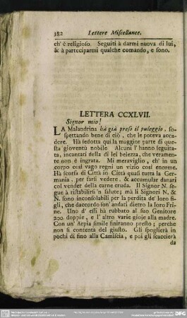 Lettera CCXLVII. Signor mio!