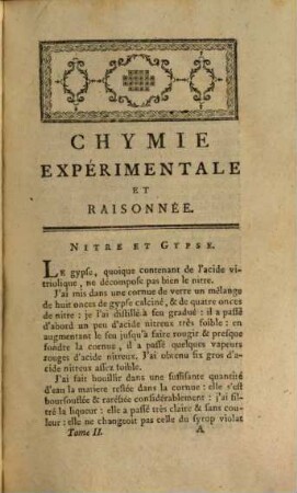Chymie Expérimentale Et Raisonnée, 2