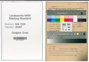 Entnazifizierung Ernst Grotjahn , geb. 28.06.1905 (Foerdermaschinist)