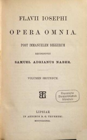 Opera omnia : Post Immanuelem Bekkerum recognovit Samuel Adrianus Naber, II