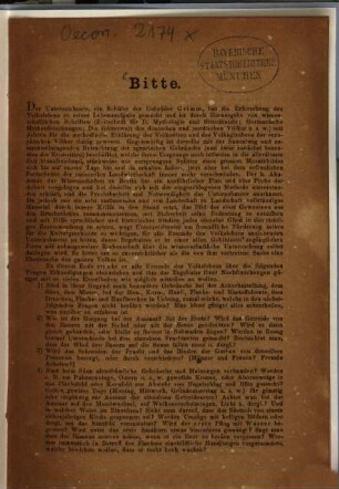 Bitte : [Von] (Wilh[elm] Mannhardt.)