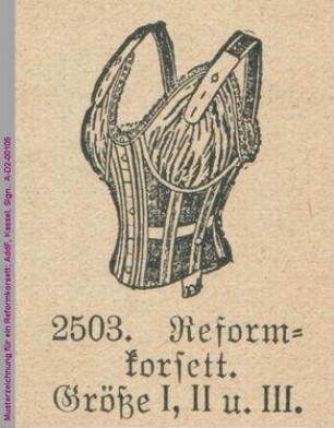 Musterzeichnung für ein Reformkorsett
