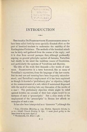 Quinti Septimii Florentis Tertulliani de praescriptione haereticorum