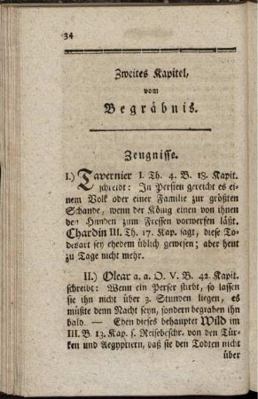 Zweites Kapitel, vom Begräbnis.