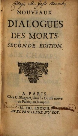 Nouveaux dialogues des morts