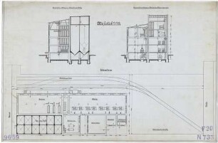 Technische Zeichnung : [Projekt zum Neubau einer automatischen Roggenmühle für den Auftraggeber J. Weisfelner in Hamburg (Leistung 50 t)