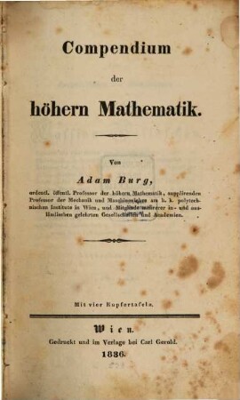 Compendium der höhern Mathematik