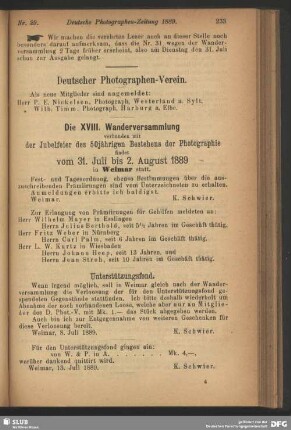 Die XVIII. Wanderversammlung