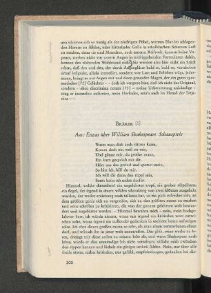 Aus: Etwas über William Shakespears Schauspiele