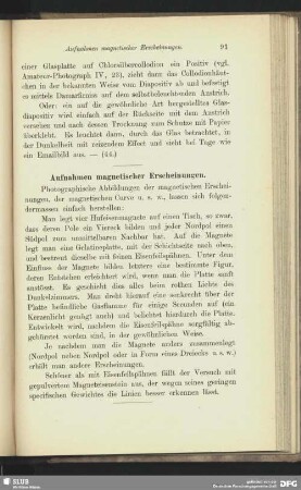 Aufnahmen magnetischer Erscheinungen.