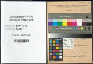 Entnazifizierung Wilhelm Reins , geb. 01.08.1892 (Heizer)