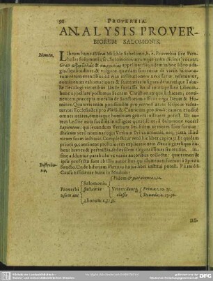 Analysis Proverbiorum Salomonis