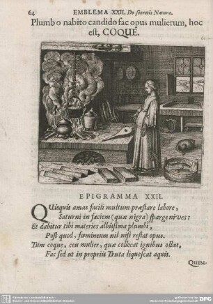 Discursus XXII. Plumbo nabito candido fac opus mulierum, hoc est, Coque.