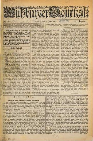 Würzburger Journal. 1884,7/12 = Jg. 29[!]
