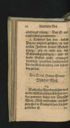 Der Dritte Haupt-Punct/ Von der Meß.