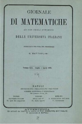 Volume XXX. - Luglio e Agosto 1892.