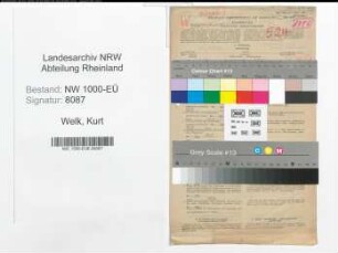 Entnazifizierung Kurt Welk, geb. 02.05.1902 (Lehrer)