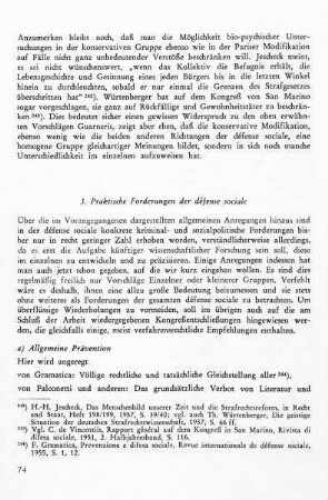 3. Praktische Forderungen der défense sociale