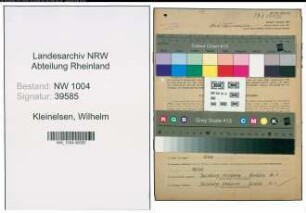 Entnazifizierung Wilhelm Kleinelsen , geb. 17.05.1895 (Schlosser)