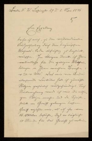 5: Brief von Alexander Achilles an Gottlieb Planck, Berlin, 2.11.1896