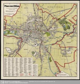 Karte : Plan von Zittau