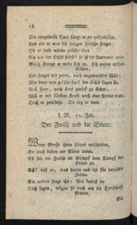 I. B. 30. Fab. Der Frosch und die Stiere