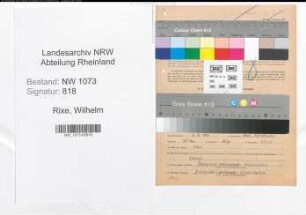 Entnazifizierung Wilhelm Rixe , geb. 05.12.1912 (Ziegler)