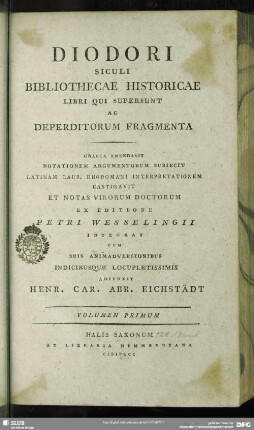 1: [Textus Graeci libr. I - IV complectens]