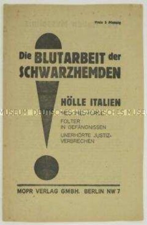 Kommunistische Propagandaschrift über den Terror der italienischen Faschisten