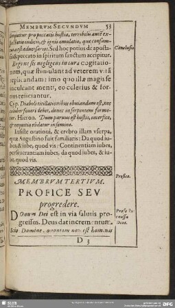 Membrum Tertium. Profice Seu progredere