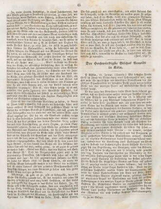 43-44 Der Hochwürdigste Bischof Arnoldi in Köln