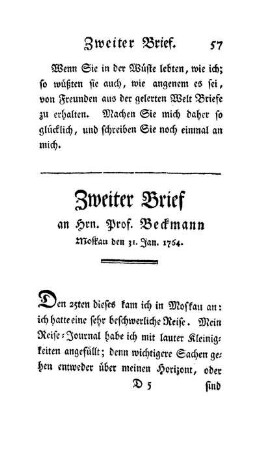 Zweiter Brief an Hrn. Prof. Beckmann.