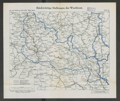 Karte 2a. Rückwärtige Stellungen der Westfront.