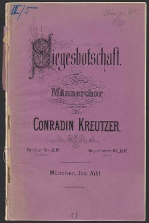 Siegesbotschaft : für Männerchor