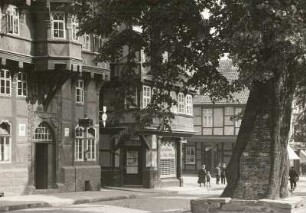 Goslar : Marktstraße, Fachwerkhäuser am Eingang zur Münzgasse