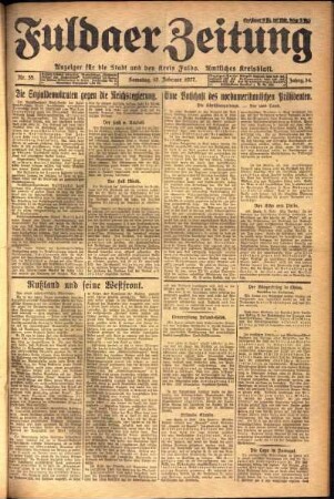 Ausgabe vom Samstag, den 12. Februar 1927.